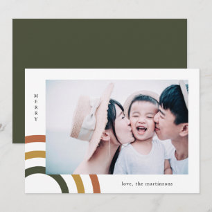 Modern Merry Earth Tones Christmas Card
