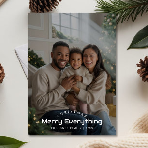 Modern Merry Everything Family Christmas Photo Car Holiday Card