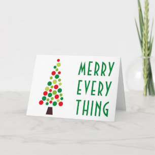 Modern Merry Everything Holiday Tree Christmas Card
