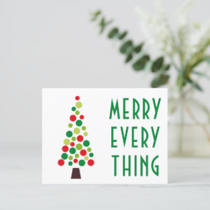 Modern Merry Everything  Holiday Tree Postcard