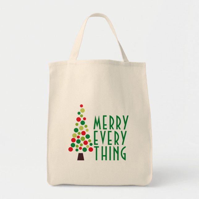 Modern Merry Everything  Holiday Tree  Tote Bag (Front)