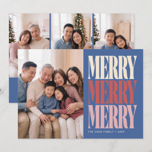 Modern Merry Family Photo Holiday Card