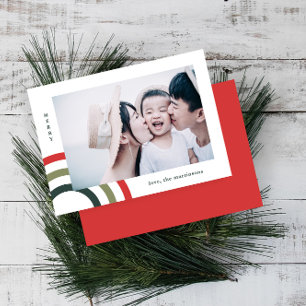 Modern Merry Festive Christmas Holiday Photo Card