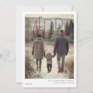 Modern Merry Holiday Photo Card