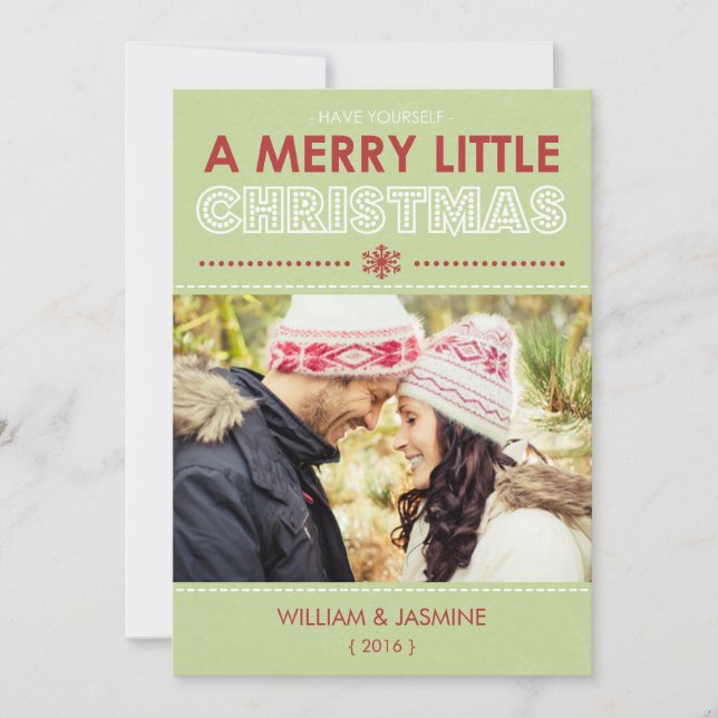 Modern Merry Little Christmas Flat Card (Front)