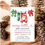 Modern Merry Little Christmas  Santa Baby Shower Invitation<br><div class="desc">Celebrate the season with our Modern Merry Little Christmas Santa Baby Shower Invitation. This festive invitation features a charming Santa design paired with elegant typography, setting the tone for a cosy and joyful holiday-themed baby shower. The warm, cheerful colours and modern layout make it perfect for inviting loved ones to...</div>