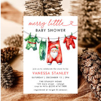 Modern Merry Little Christmas  Santa Baby Shower