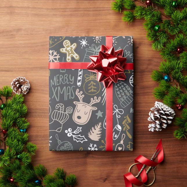 Modern Merry Little Christmas  Wrapping Paper (Holiday Gift)