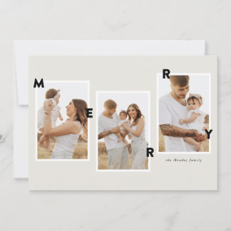 Modern Merry Photo Holiday Card