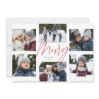 Modern merry red script 6 photo Christmas collage