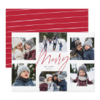 Modern merry red script 6 photo Christmas collage