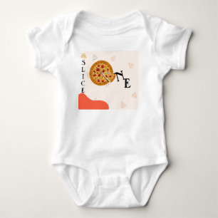 Modern Messy Slice Baby Slice Pizza T-shirt Bodysuit