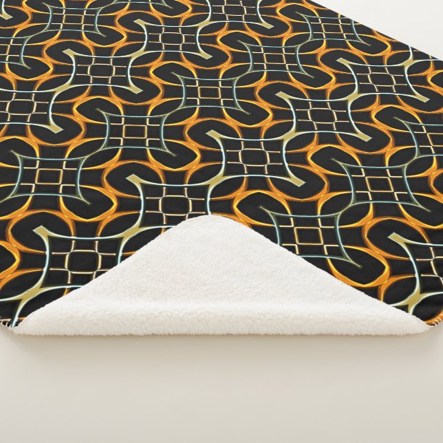 Modern metal Celtic knots pattern Sherpa Blanket (3/4)