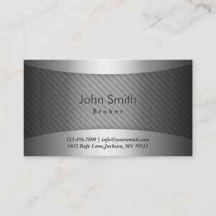 Modern Metal Real Estate Broker Business Card