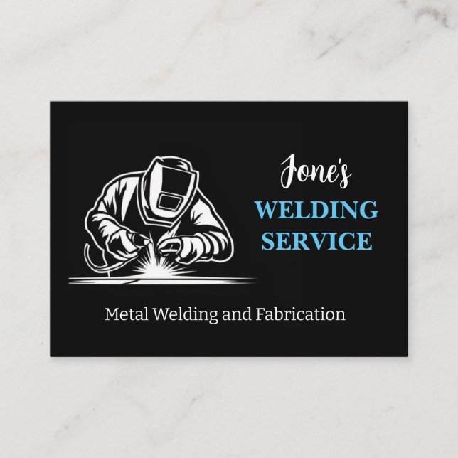Modern Metal Welder, Fabricator, Contractor Business Card (Front)