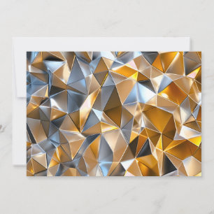 Modern Metallic Abstract Gold Silver Geometric Holiday Card