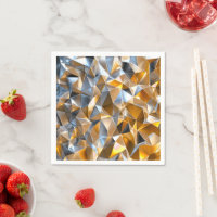 Modern Metallic Abstract Gold Silver Geometric