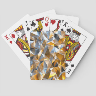 Modern Metallic Abstract Gold Silver Geometric Playing Cards