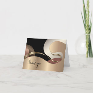 Modern Metallic Abstract Pattern Thank You Card