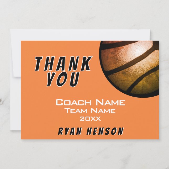 Modern Metallic Ball Black Thank you Coach Card (Front)