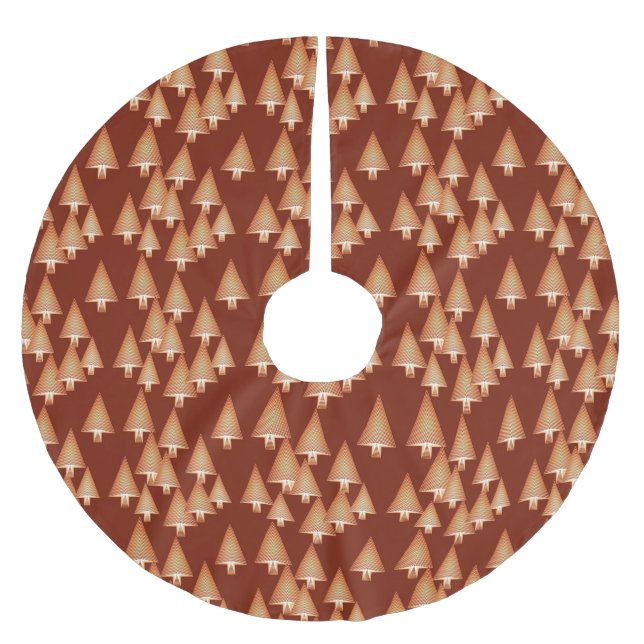 Modern metallic Christmas trees - copper Brushed Polyester Tree Skirt (Front)