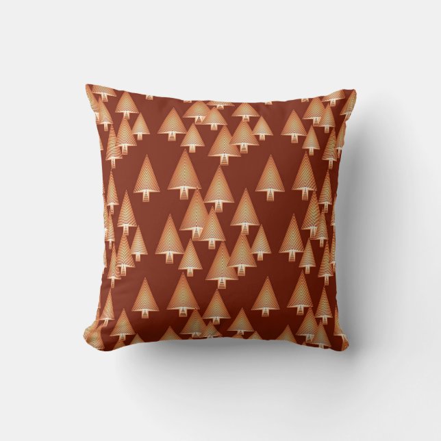 Modern metallic Christmas trees - copper Cushion (Front)