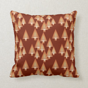 Modern metallic Christmas trees - copper Cushion