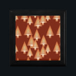 Modern metallic Christmas trees - copper Gift Box<br><div class="desc">Mid-Century Modern 3-d metallic-look Christmas trees in a silky,  striped gradient - pale to deep copper striped trees on a deep chocolate brown background</div>