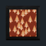 Modern metallic Christmas trees - copper Gift Box<br><div class="desc">Mid-Century Modern 3-d metallic-look Christmas trees in a silky,  striped gradient - pale to deep copper striped trees on a deep chocolate brown background</div>