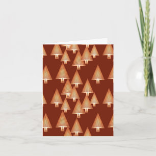Modern metallic Christmas trees - copper Holiday Card
