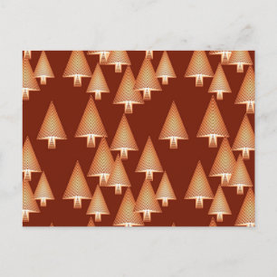 Modern metallic Christmas trees - copper Holiday Postcard