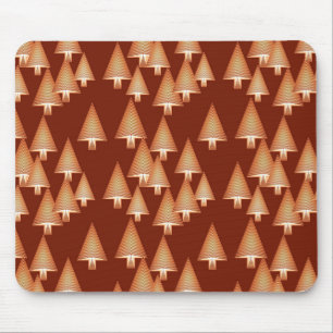 Modern metallic Christmas trees - copper Mouse Mat