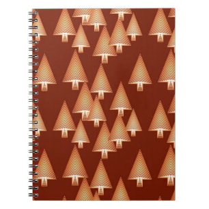Modern metallic Christmas trees - copper Notebook