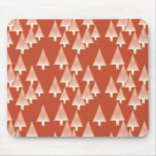 Modern metallic Christmas trees - copper & rust Mouse Mat