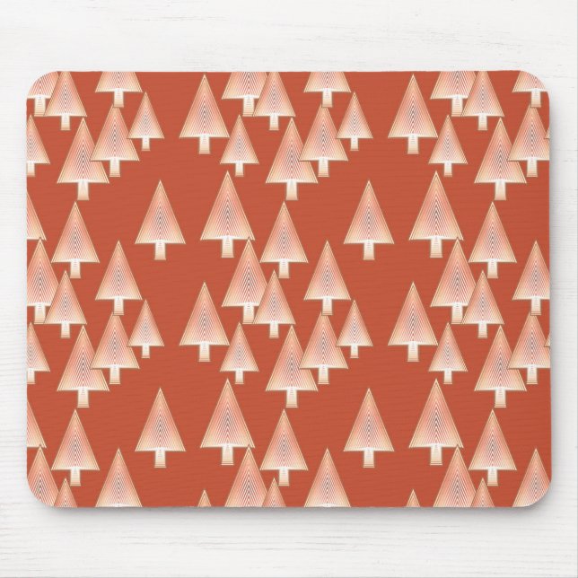 Modern metallic Christmas trees - copper & rust Mouse Mat (Front)