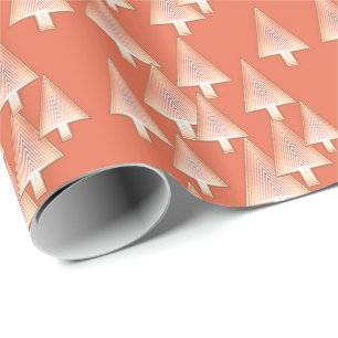 Modern metallic Christmas trees - copper & rust Wrapping Paper