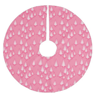 Modern metallic Christmas trees - coral pink Brushed Polyester Tree Skirt