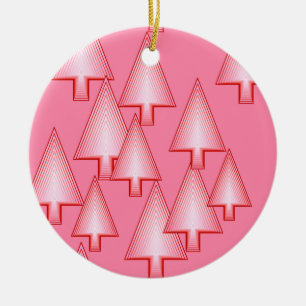 Modern metallic Christmas trees - coral pink Ceramic Tree Decoration
