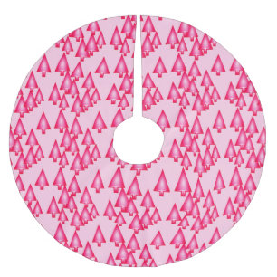 Modern metallic Christmas trees - fuchsia pink Brushed Polyester Tree Skirt
