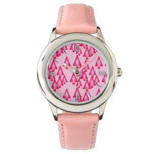 Modern metallic Christmas trees - fuchsia pink Watch