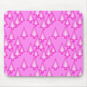 Modern metallic Christmas trees - orchid pink Mouse Mat