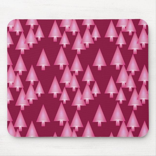 Modern metallic Christmas trees - pink & wine Mouse Mat (Front)