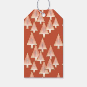 Modern metallic Christmas trees - rust & copper Gift Tags