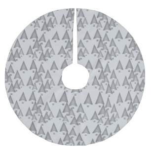 Modern metallic Christmas trees - silver grey Brushed Polyester Tree Skirt