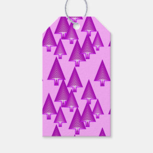 Modern metallic Christmas trees - violet Gift Tags