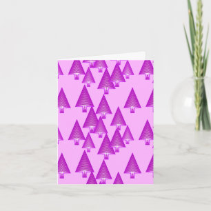 Modern metallic Christmas trees - violet Holiday Card