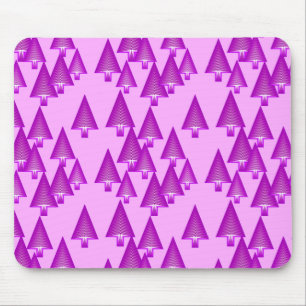 Modern metallic Christmas trees - violet Mouse Mat