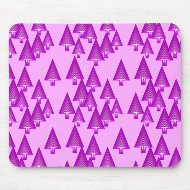 Modern metallic Christmas trees - violet Mouse Mat (Front)