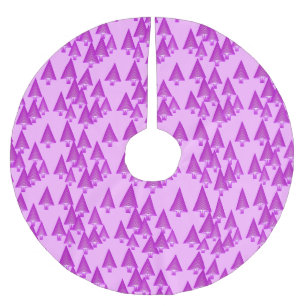 Modern metallic Christmas trees - violet purple Brushed Polyester Tree Skirt