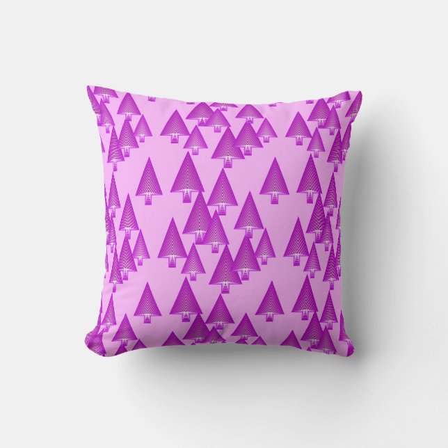 Modern metallic Christmas trees - violet purple Cushion (Front)